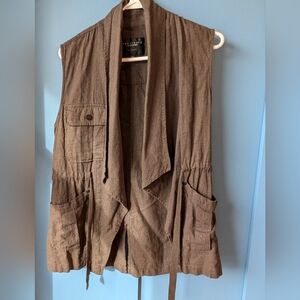 Sanctuary Brown Draped Utility Vest